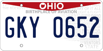 OH license plate GKY0652