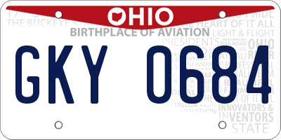 OH license plate GKY0684