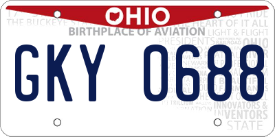 OH license plate GKY0688