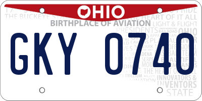 OH license plate GKY0740