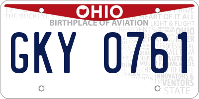 OH license plate GKY0761