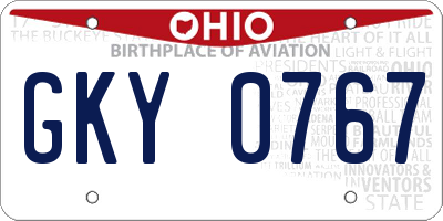 OH license plate GKY0767