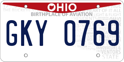 OH license plate GKY0769