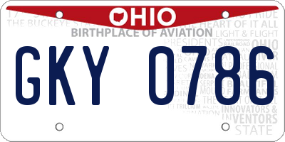 OH license plate GKY0786