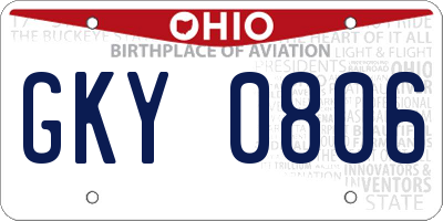OH license plate GKY0806