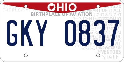 OH license plate GKY0837