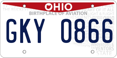 OH license plate GKY0866