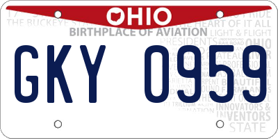 OH license plate GKY0959
