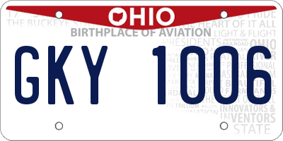 OH license plate GKY1006