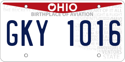OH license plate GKY1016