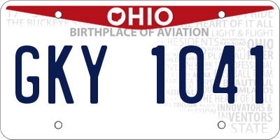 OH license plate GKY1041