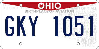 OH license plate GKY1051