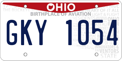 OH license plate GKY1054