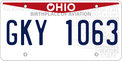 OH license plate GKY1063