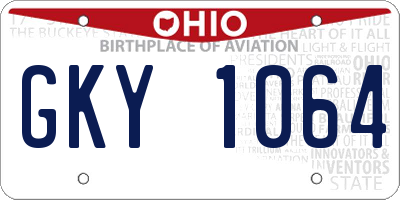 OH license plate GKY1064