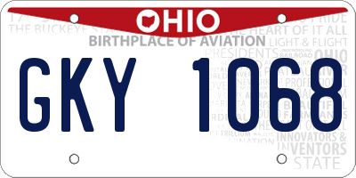 OH license plate GKY1068