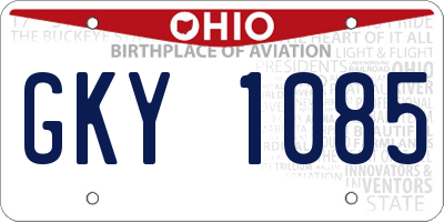 OH license plate GKY1085