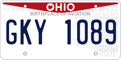 OH license plate GKY1089