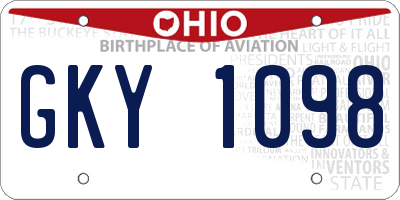 OH license plate GKY1098