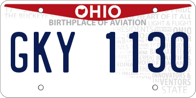 OH license plate GKY1130