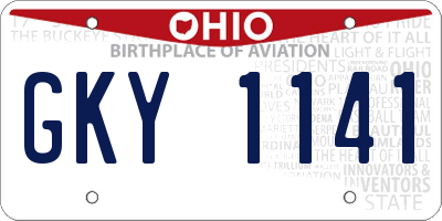 OH license plate GKY1141