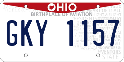 OH license plate GKY1157