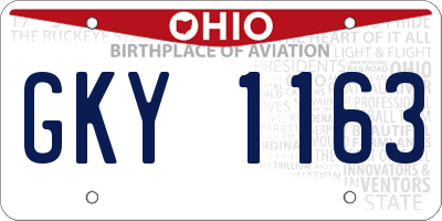 OH license plate GKY1163