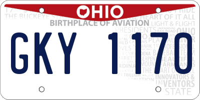 OH license plate GKY1170