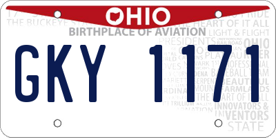 OH license plate GKY1171