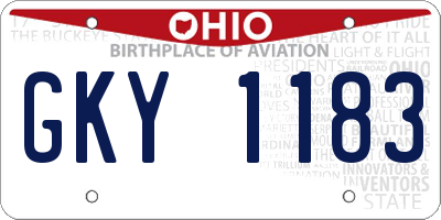 OH license plate GKY1183