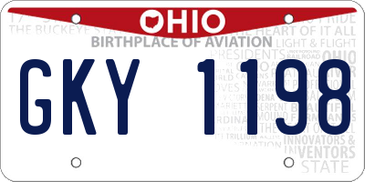 OH license plate GKY1198