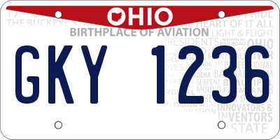 OH license plate GKY1236