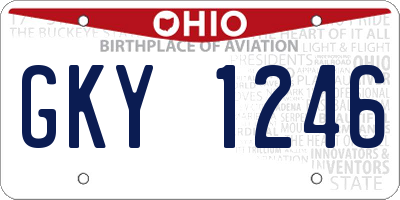 OH license plate GKY1246