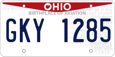 OH license plate GKY1285