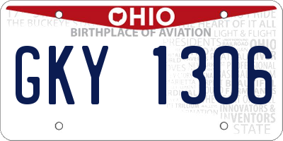 OH license plate GKY1306