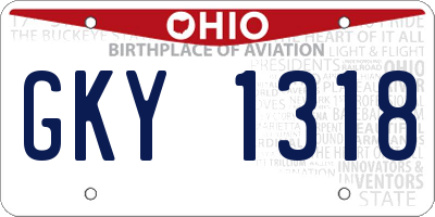 OH license plate GKY1318