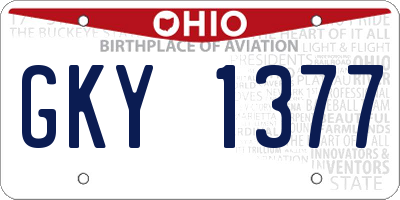 OH license plate GKY1377