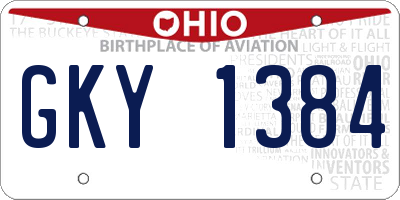 OH license plate GKY1384
