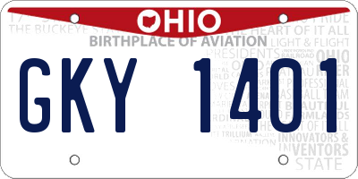 OH license plate GKY1401