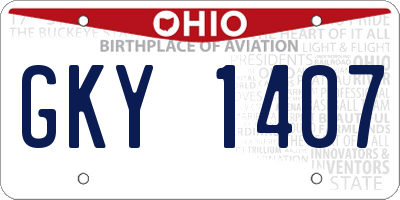 OH license plate GKY1407