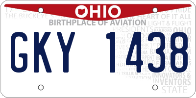 OH license plate GKY1438