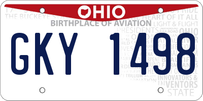 OH license plate GKY1498