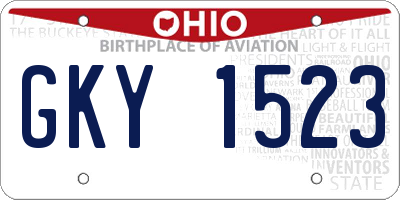 OH license plate GKY1523