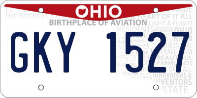 OH license plate GKY1527