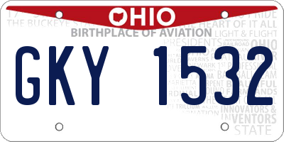 OH license plate GKY1532