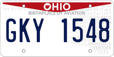 OH license plate GKY1548