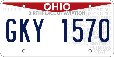 OH license plate GKY1570