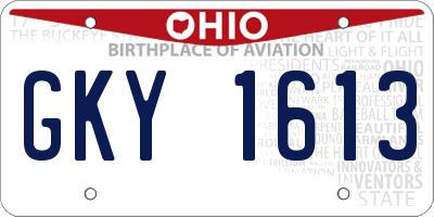 OH license plate GKY1613