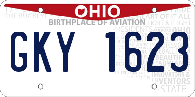 OH license plate GKY1623
