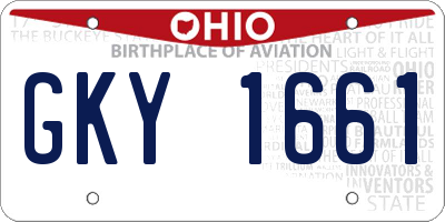 OH license plate GKY1661